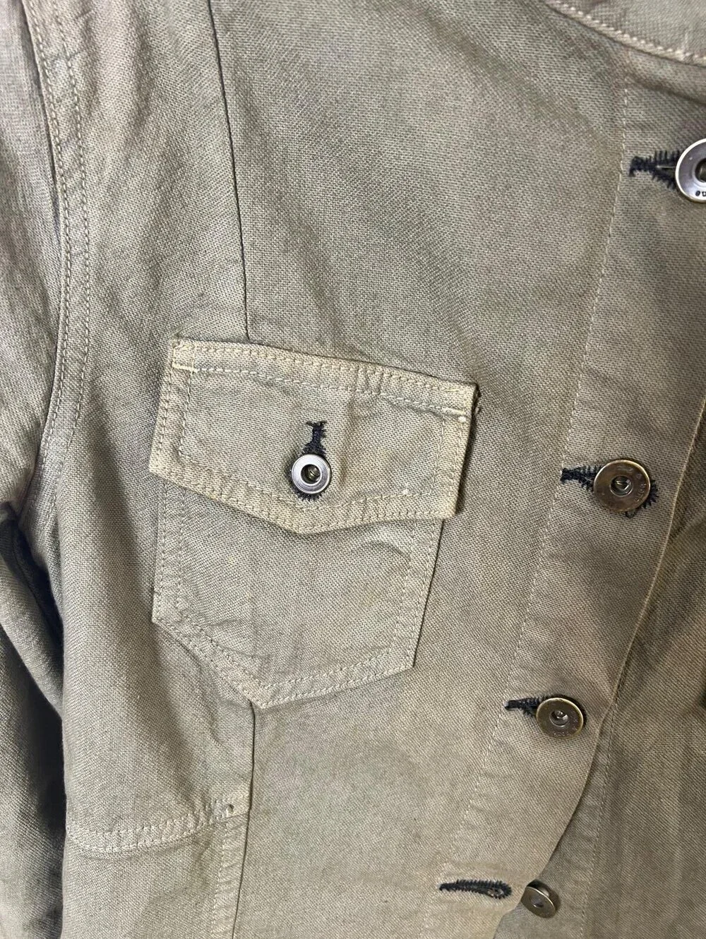 rag & bone Military Green Cotton Jacket Medium Utility